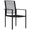 Zestaw do jadalni w ogrodzie  7 szt. Czarny Rattan PVC