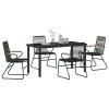 Zestaw 5 mebli ogrodowych  Czarny Rattan PVC