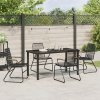 Zestaw 5 mebli ogrodowych  Czarny Rattan PVC