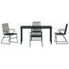 Zestaw 5 mebli ogrodowych  Czarny Rattan PVC