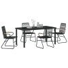 Zestaw jadalny 5 częściowy  Czarny PVC Rattan