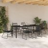 Zestaw do jadalni 7-elementowy  czarny PVC rattan