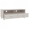 Szafka pod TV HAMAR, biała, 106x40x40 cm, lite drewno sosnowe