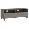 Szafka pod TV HAMAR, jasnoszara, 106x40x40 cm, drewno sosnowe