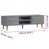 Szafka TV MOLDE, szara, 158x40x49 cm, lite drewno sosnowe