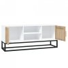 Szafka pod TV, biała, 105x30x45 cm, materiał drewnopochodny