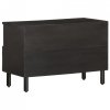 Szafka pod telewizor, czarna, 70x33x46 cm, lite drewno mango