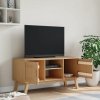 Szafka RTV OLDEN, brązowa, 114x43x57 cm, lite drewno sosnowe