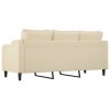 3-osobowa sofa, kremowa, 180 cm, tapicerowana tkaniną