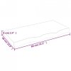 Półka, brązowa, 80x40x(2-6) cm, lakierowane lite drewno dębowe