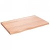 Półka, brązowa, 80x50x(2-4) cm, lakierowane lite drewno dębowe