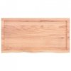 Półka, brązowa, 100x50x(2-6) cm, lakierowane lite drewno dębowe
