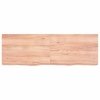 Półka, brązowa, 120x40x(2-6) cm, lakierowane lite drewno dębowe