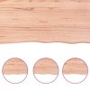 Półka, brązowa, 120x50x(2-6) cm, lakierowane lite drewno dębowe