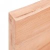 Półka, brązowa, 140x40x(2-6) cm, lakierowane lite drewno dębowe