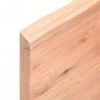 Półka, brązowa, 140x60x(2-4) cm, lakierowane lite drewno dębowe