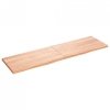 Półka, brązowa, 180x50x(2-4) cm, lakierowane lite drewno dębowe