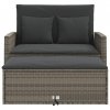 Sofa ogrodowa z poduszkami, 2-osobowa, szara, polirattan