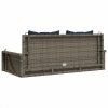 Ławka huśtawka z poduszkami Szara 119x56x48 cm Polirattan