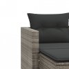 2-osobowa sofa ogrodowa z podnóżkami, szara, polirattan