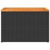 Stoliki ogrodowe, 2 szt, czarne, 55x34x37cm, rattan PE i drewno