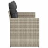 Sofa ogrodowa z poduszkami, 2-osobowa, jasnoszara, polirattan