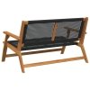Ławka ogrodowa  Czarna 122x76x73,5 cm Lite drewno akacjowe
