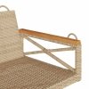 Ławka bujana, beżowa, 109x62x40 cm, polirattan
