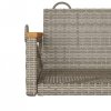 Ławka bujana, szara, 63x62x40 cm, polirattan