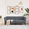 Sofa 3-osobowa, ciemnoszara, tapicerowana aksamitem