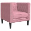 Fotel Chesterfield, różowy, tapicerowany aksamitem