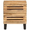 Szafki nocne, 2 szt., 40x34x46 cm, lite surowe drewno mango