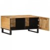 Stolik kawowy, 80x51x40 cm, surowe lite drewno mango