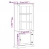 Kredens Corona, 74x38x170 cm, lite drewno sosnowe