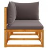 Sofa ogrodowa z poduszkami, 2-osobowa, lite drewno akacjowe