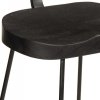 Hokery barowe 2 szt. Czarny 49x43x103 cm Drewno lite Mango