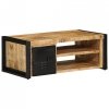 Stolik kawowy, 90x50x36 cm, surowe lite drewno mango