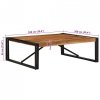 Stolik kawowy 100x100x35 cm lite drewno akacjowe