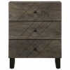 Szafka nocna, czarna, 50x33x62 cm, lite drewno mango