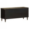 Szafka pod telewizor, czarna, 100x33x46 cm, lite drewno mango