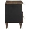 Szafka pod telewizor, czarna, 100x33x46 cm, lite drewno mango
