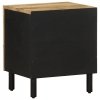 Szafki nocne, 2 szt., czarne, 40x33,5x46 cm, lite drewno mango