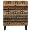 Szafka nocna, czarna, 50x33x60 cm, lite surowe drewno mango