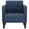 Sofa Fotel z Podłokietnikami Niebieski 53 cm Tkanina