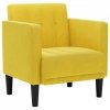Sofa Fotel z Podłokietnikami Żółty 53 cm Aksamit