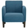 Sofa Fotel z Podłokietnikami Niebieski 54 cm Aksamit