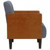 Sofa Fotel z Podłokietnikami Ciemnoszary 55 cm Aksamit