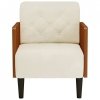 Sofa Fotel z Podłokietnikami Kremowy 55 cm Aksamit