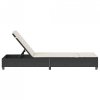 Leżak z poduszkami Czarny 55x200x25,5cm Polirattan