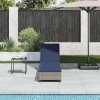Leżak z poduszkami Szary 55x200x25,5cm Polirattan